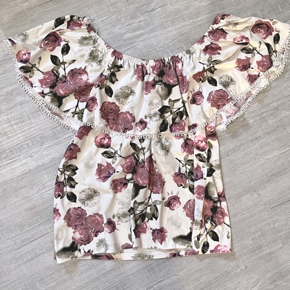 Off Shoulder Floral Top - Picture 1 of 2